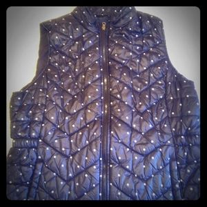 Polka dot puffer vest